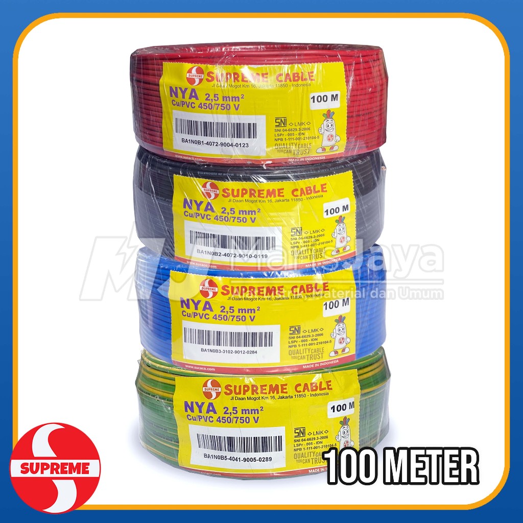 Kabel Listrik SUPREME NYA 2.5 mm² 2,5 mm² 100 meter (PER ROLL)
