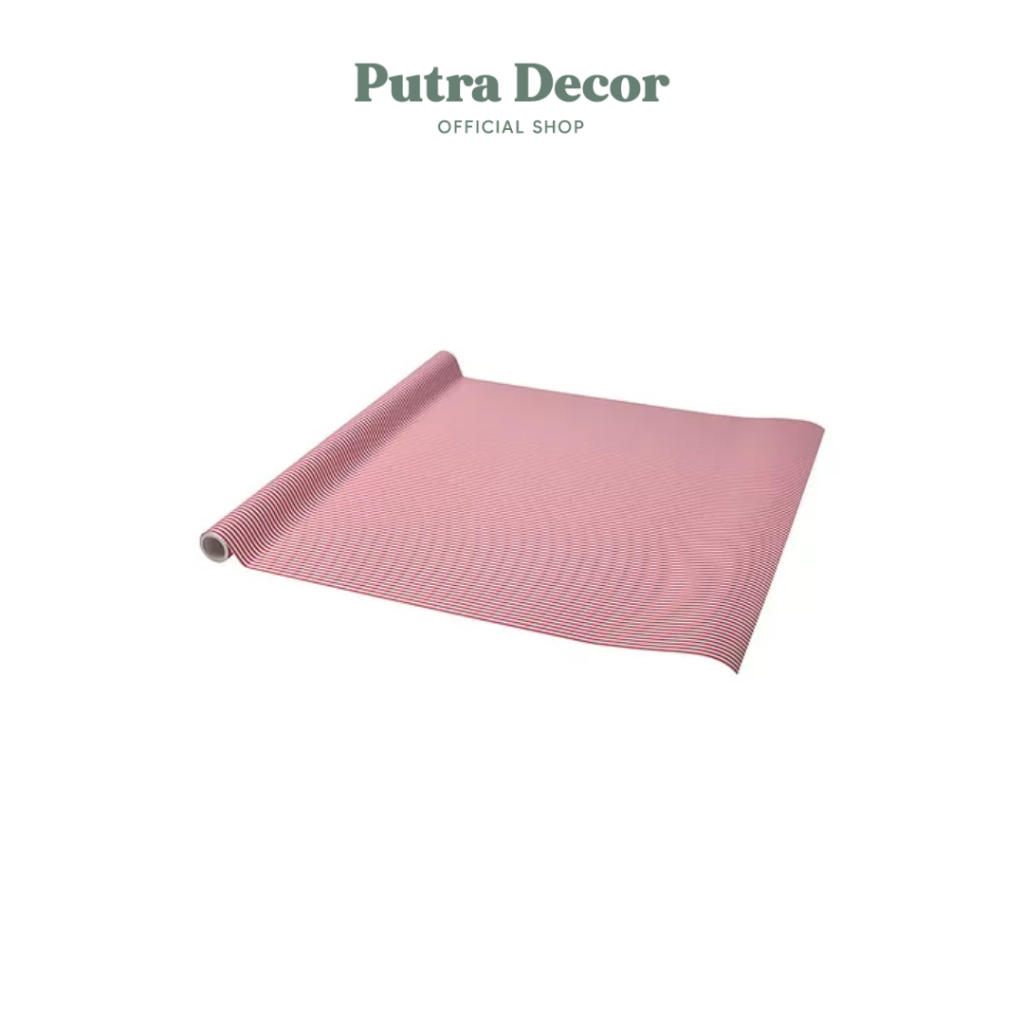

putradecor VINTERFINT kertas kado, garis-garis merah/putih, 3x0.7 m VI6760