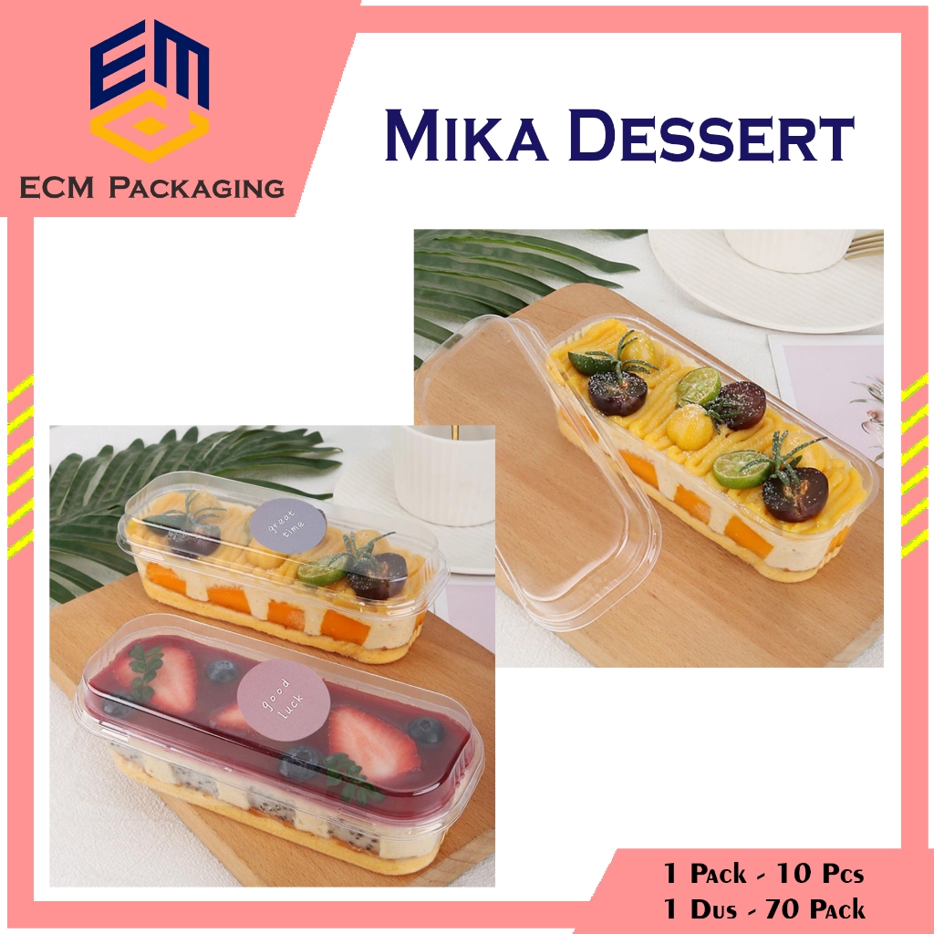 10pcs Mika Dessert Panjang / Mika Puding Pesergi  Panjang / Mika Dessert Premium / Mika Dessert Box