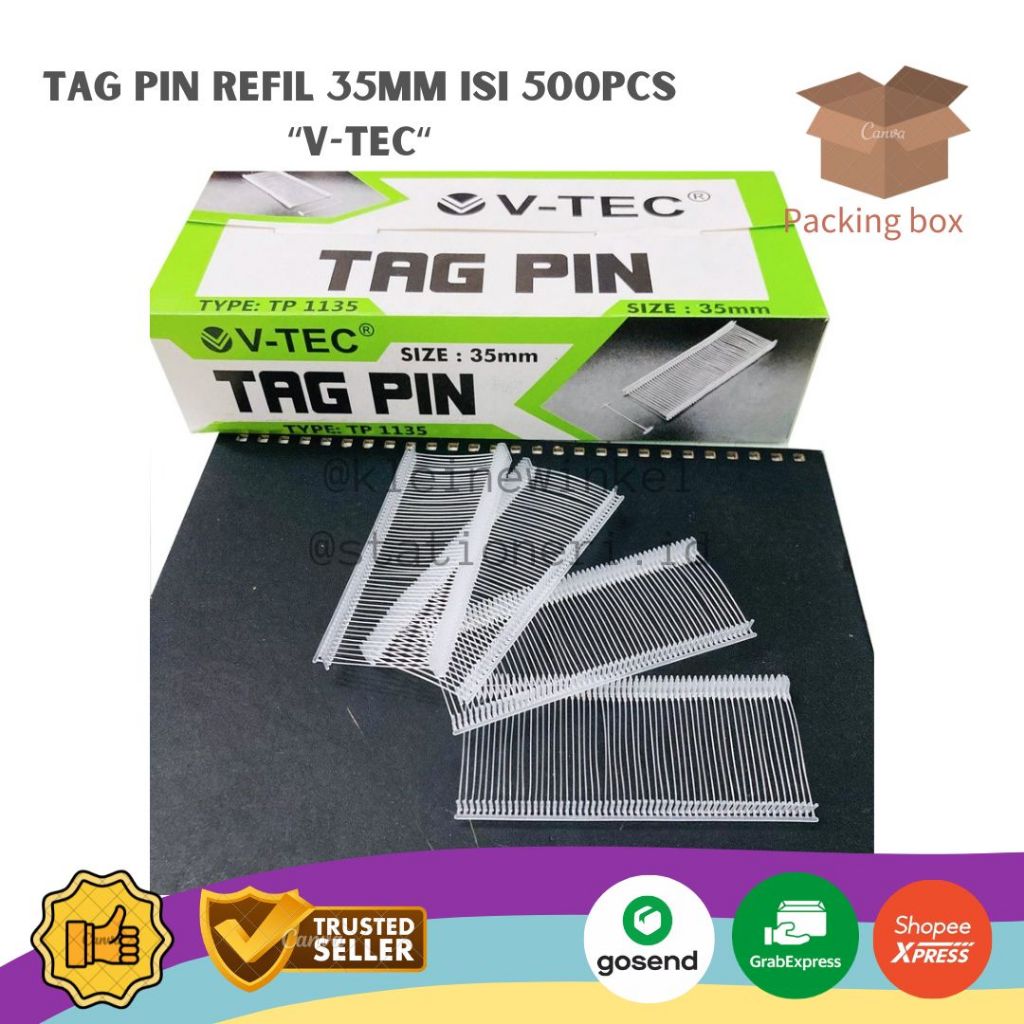 

Tag Pin Refil V-TEC 35mm 1 box isi 500pcs [ 1 PACK ]