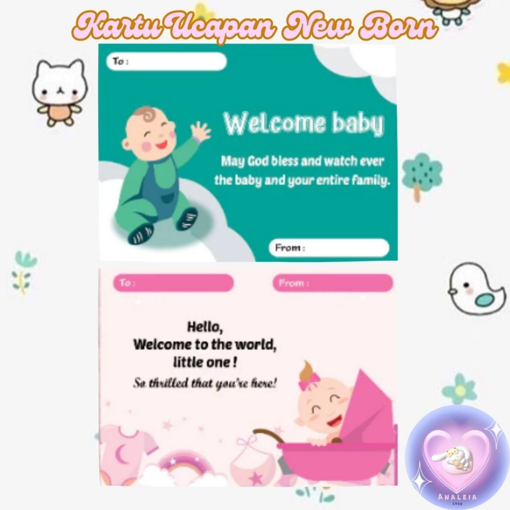 Kartu Ucapan New Born | New Born Card | Greeting Card New Born | Gift Card New Born | Kartu Ucapan B