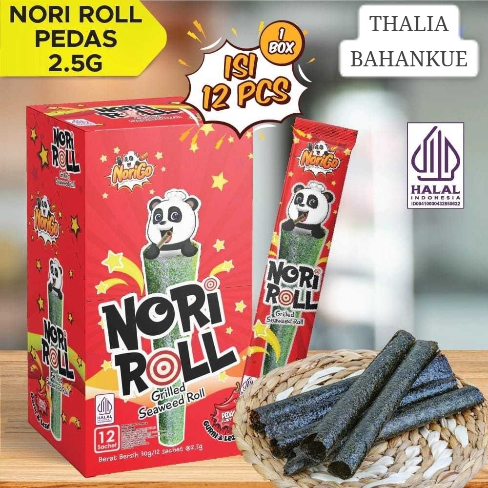 

NORIGO NORI ROLL PEDAS 30GR X 12 (1 BOX), RUMPUT LAUT/SNACK CEMILAN GURIH DAN RENYAH