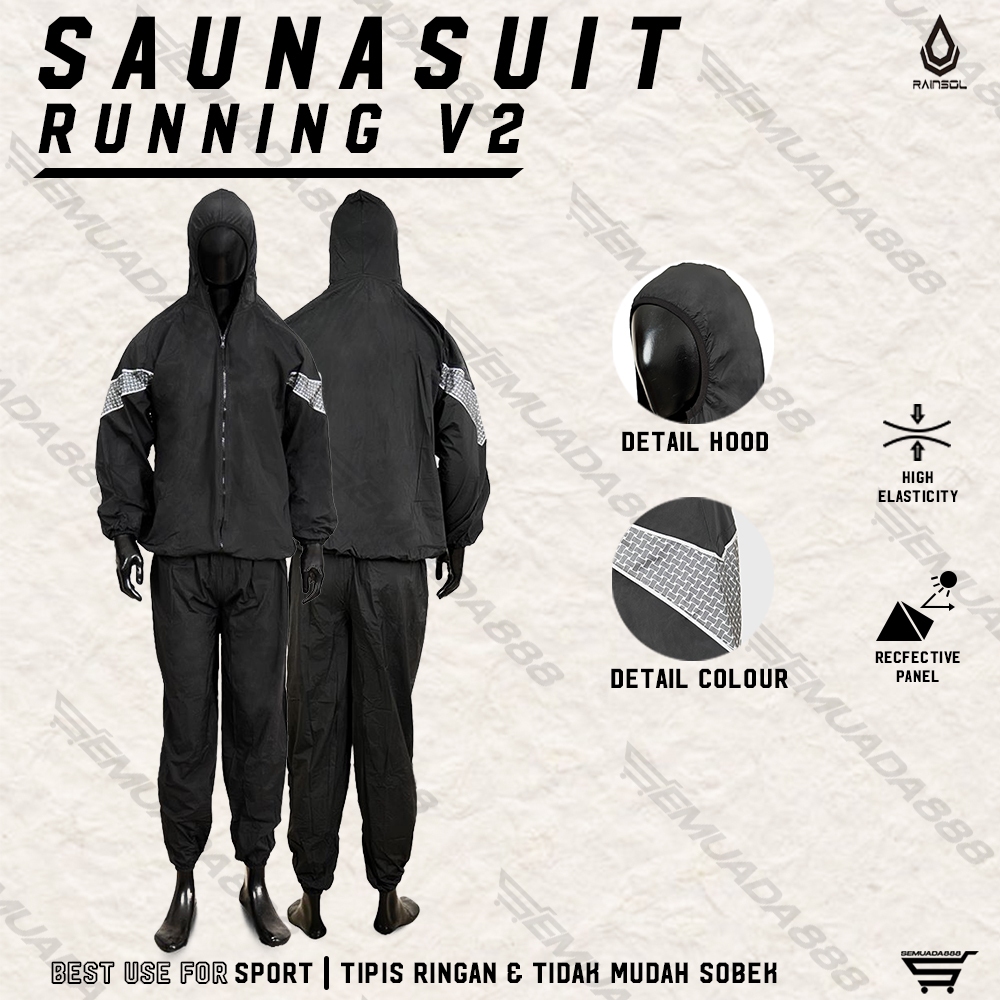 Rainsol Baju Sauna Ethnic V2 / Sauna Suit Running Setelan Sauna Olahraga Sauna Suit By Rainsol