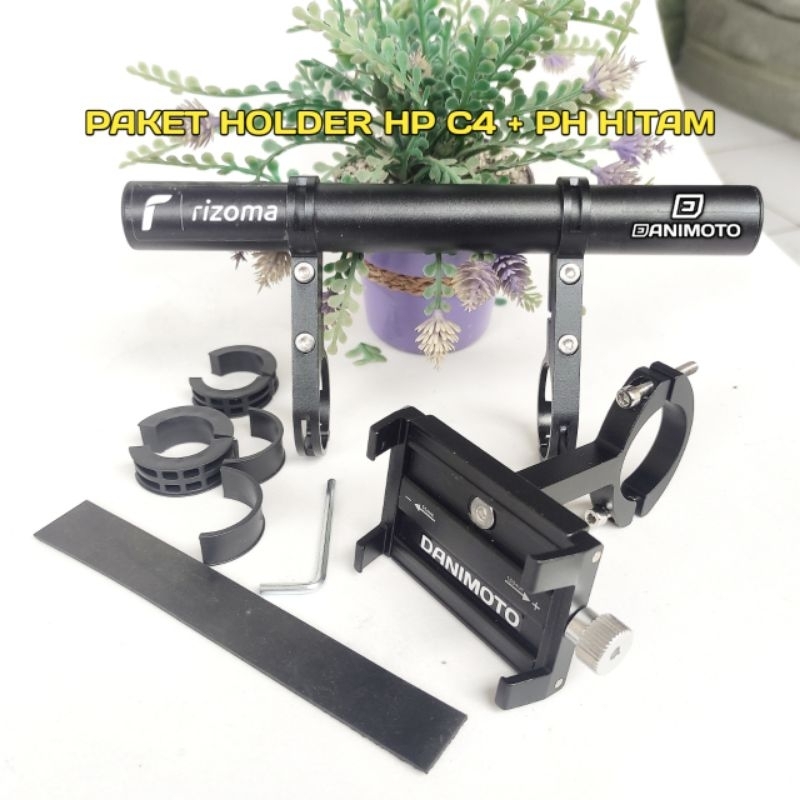 Holder HP C4 PAKET Stang Motor Alumunium ADV PCX Beat Street Xride Vixion CB150RX Tiger Verza