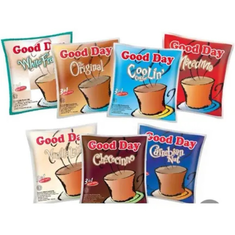 

GOOD DAY 3 IN 1 INSTANT COFFE ALL VARIANT ISI 10 SACHET PALING MURAH