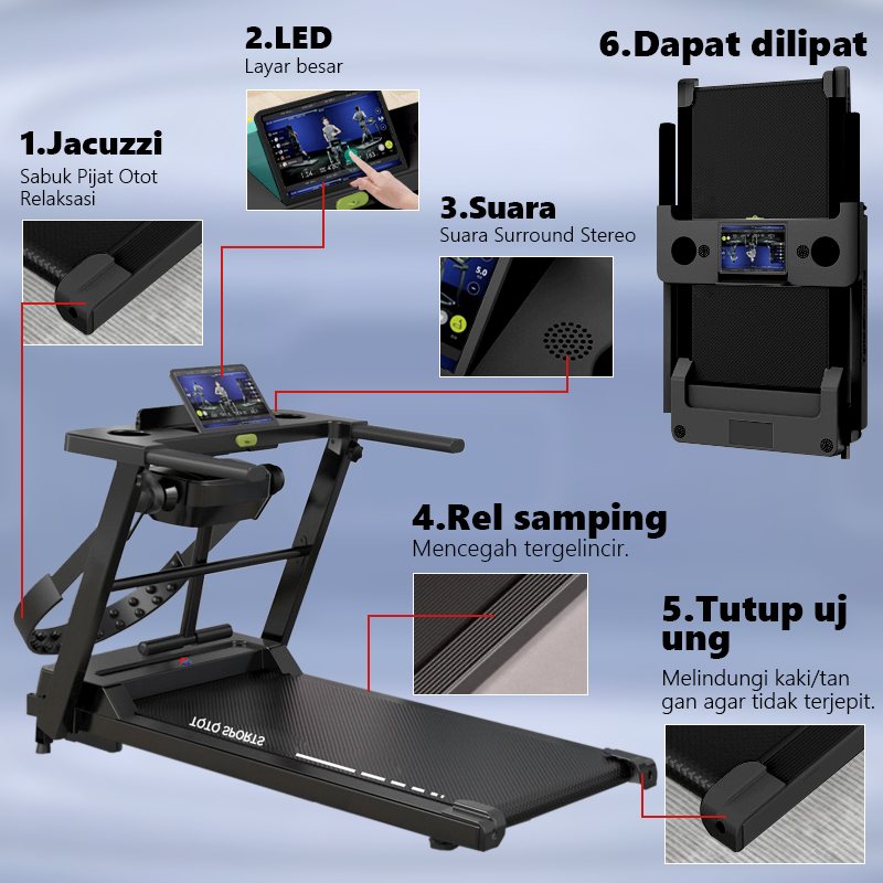 Treadmill Elektrik Treadmill Lipat Treadmill Portable Walking Pad Running Pad Treadmill Walking Pad