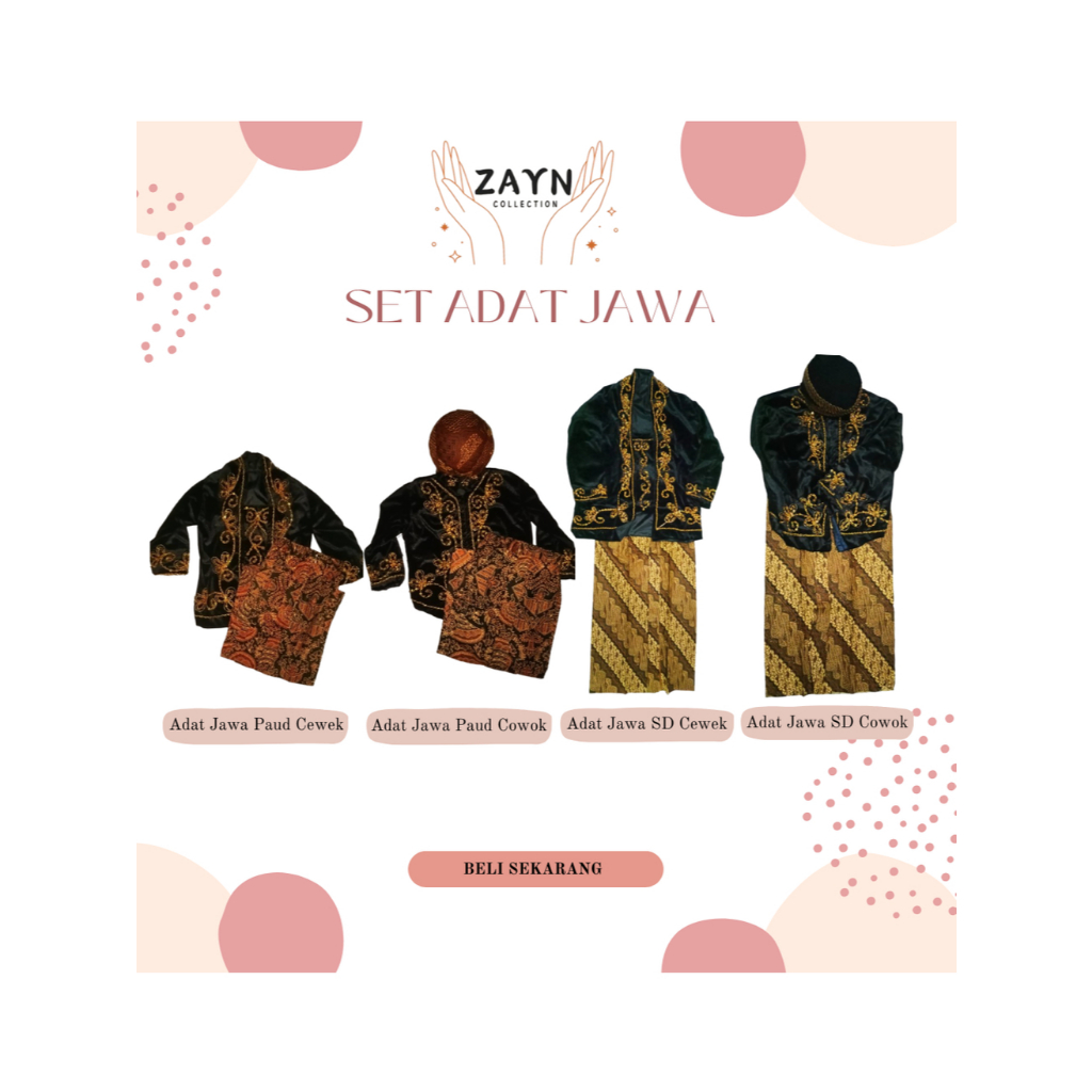 BAJU ADAT JAWA PENGANTIN SET ANAK PAUD TK SD