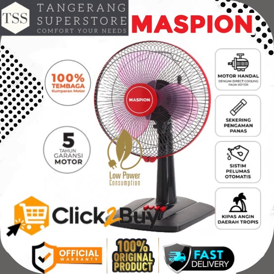 KIPAS ANGIN MASPION EX307 EX-307 EX 307 DESK FAN MASPION LOW WATT KIPAS ANGIN MEJA MASPION