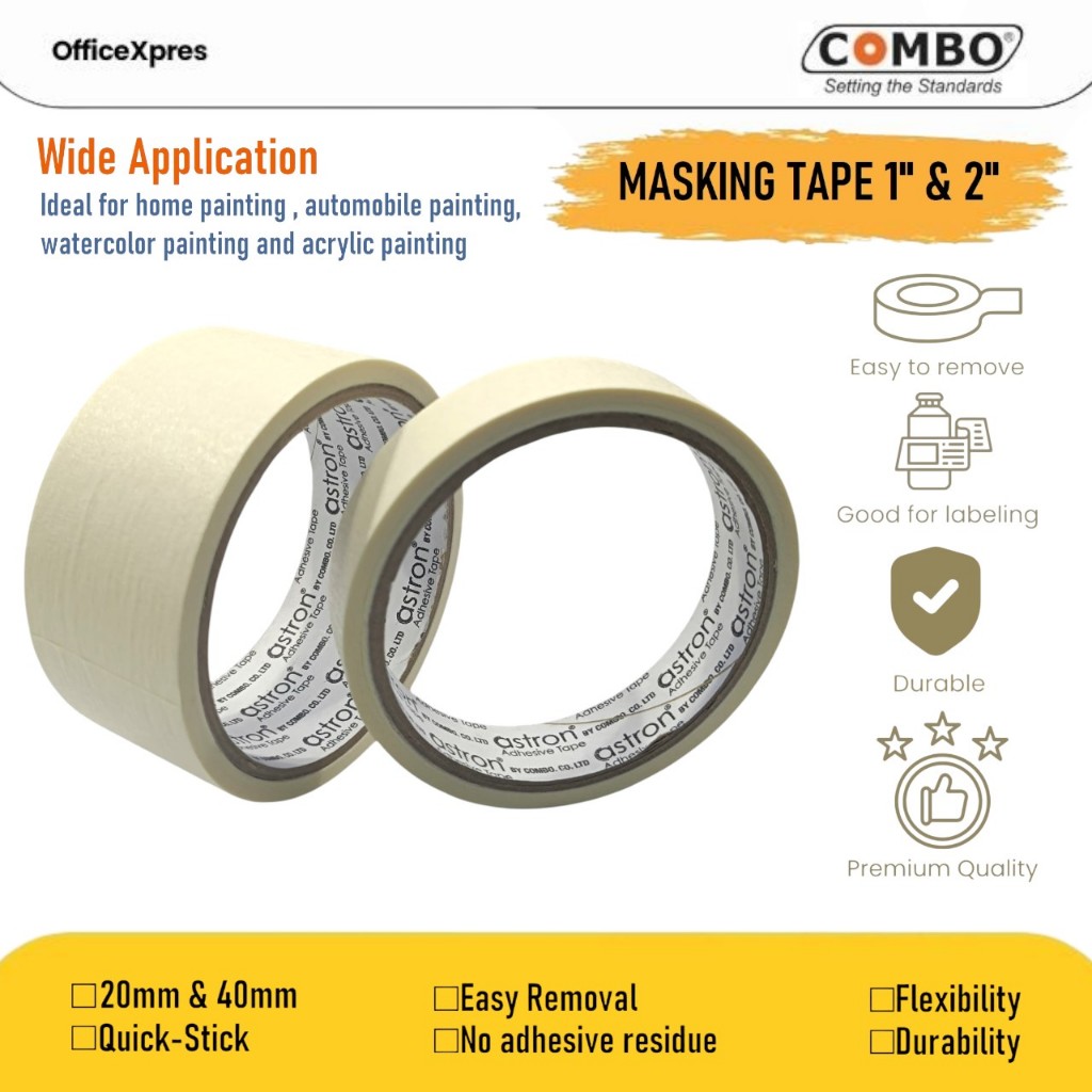 

Lakban Kertas 1 INCH / Masking Tape 1" / Isolasi Kertas 24mm / White Painters Masking Tape / Paint Tape