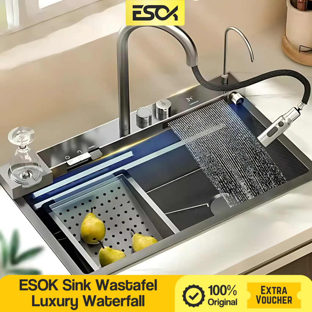 ESOK Stainless Steel Kitchen sink Modern Kitchen Sink Wastafel