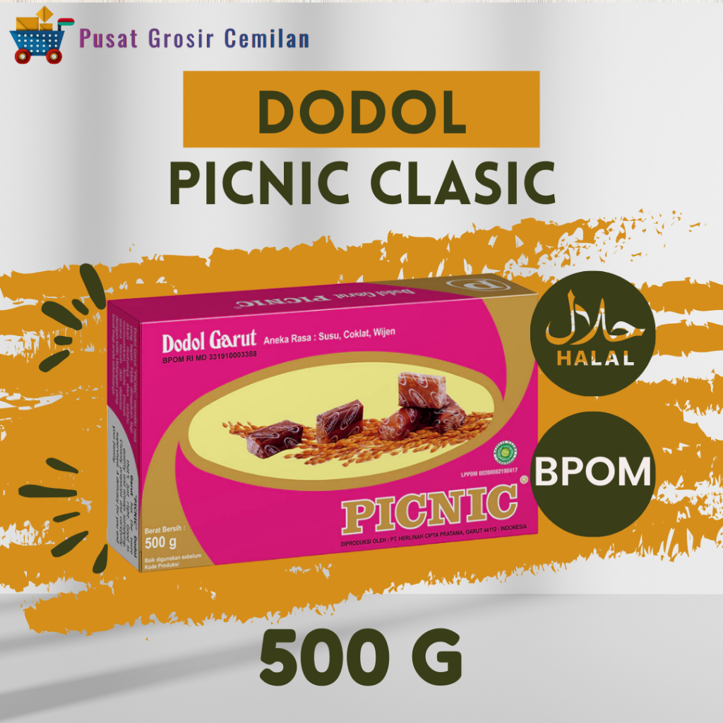 

Dodol Picnic Garut Classic 500g Susu Coklat Wijen