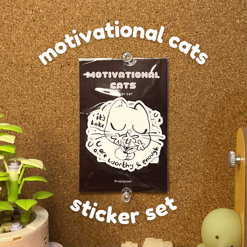 

RAPAPAOW | Motivational Cats - Glittered Die Cut Sticker Set