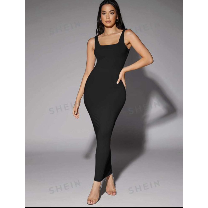 Silquee Solid Scoop Neck Tank Dress