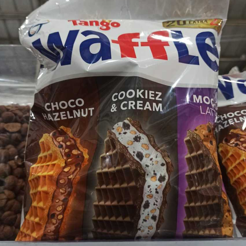 

Tango Waffle Bag 3 in 1 | Tango Wafer Choco Hazelnut,Cookiez & Cream, Mocha Latte