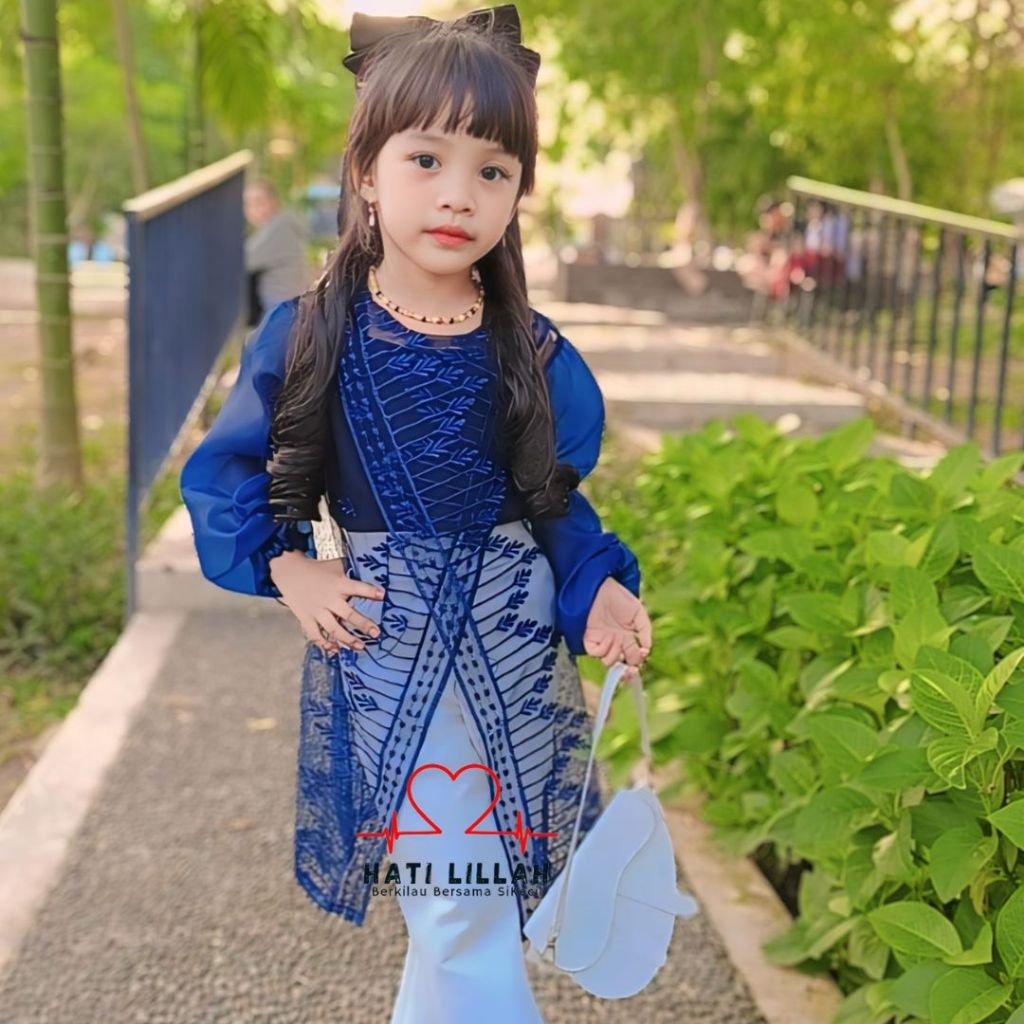 Hati Lillah Zize Tunik Brokat Anak Usia 1-13 Tahun Brokat Silang Anak Mix Organza