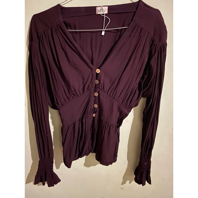 blouse wanita korea/atasan kantor wanita/blouse elegan korea /blouse hijab/