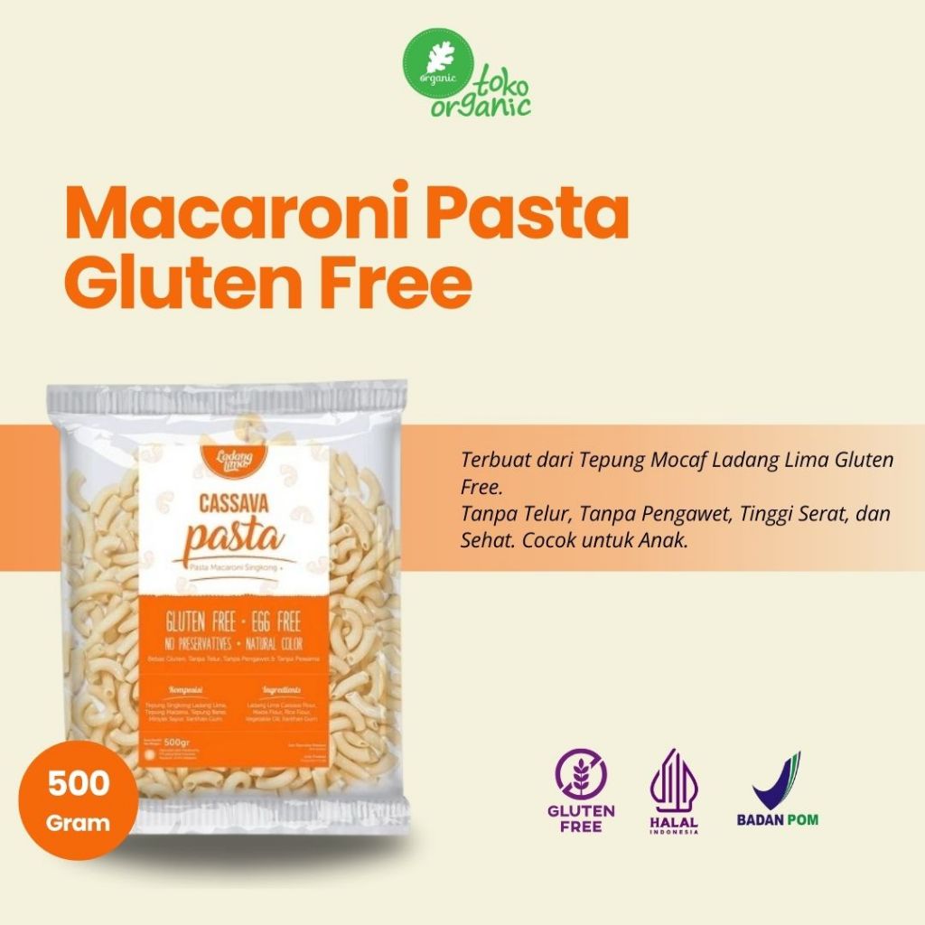 

Ladang Lima Cassava Pasta Macaroni Gluten Free (500gr) Macaroni Pasta Bebas Gluten, Pasta Sehat Cocok untuk Anak