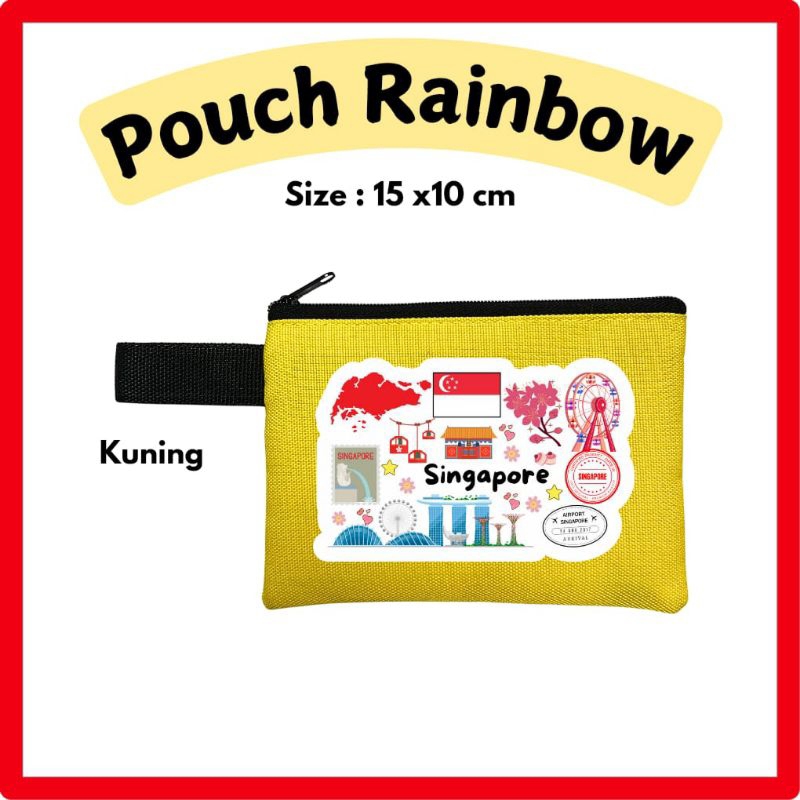 Souvenir Singapura Pouch Rainbow Oleh Oleh Murah Dompet Koin