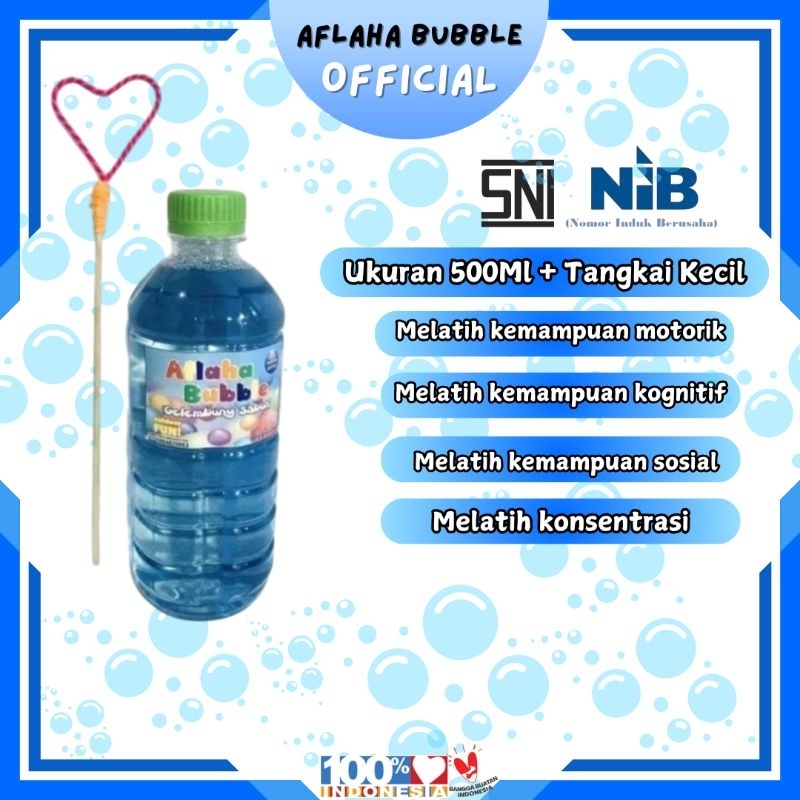 Aflaha Bubble - Refil Bubble Gun 350 Ml+Tangkai Kecil / Refill Balon Bubble Stik /Isi Ulang Balon Sa