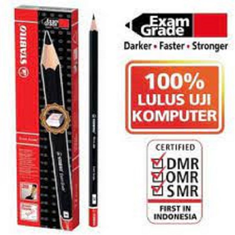 

pensil stabilo 2b 1box isi 12pcs pensil ujian
