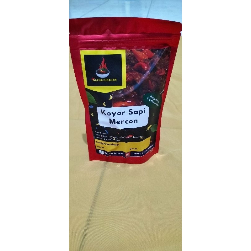 

Koyor sapi mercon 100gram | 300gram | 500gr | 1000gr | oseng mercon | makanan siap saji | Frozen food | oseng mercon sapi | makanan anak kost | bekal kerja | bekal sekolah | rendang murah | makanan sahur | sahur | menu sahur | oleh-oleh | menu buka puasa