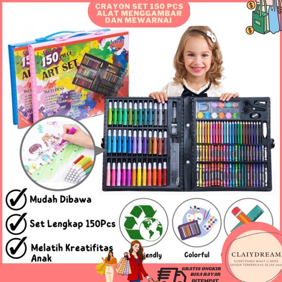 

First Order CLAIYDREAM CRAYON SET 15PCS ALAT MENGGAMBAR MEWARNAI DAN MELUKIS
