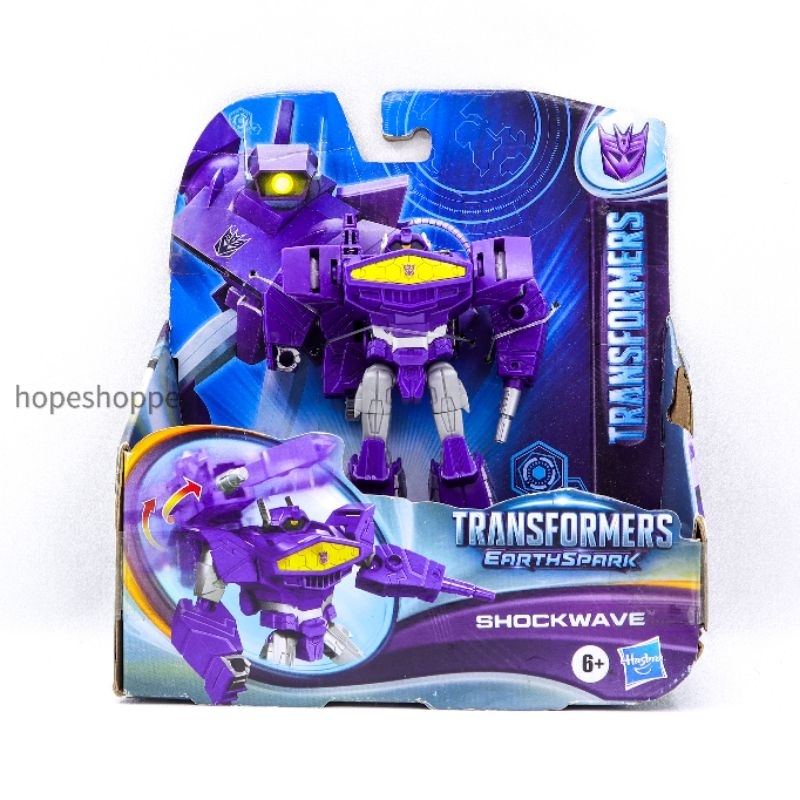 Transformers Earthspark Shockwave Warrior Class Action Figure Berubah Bentuk Original Hasbro