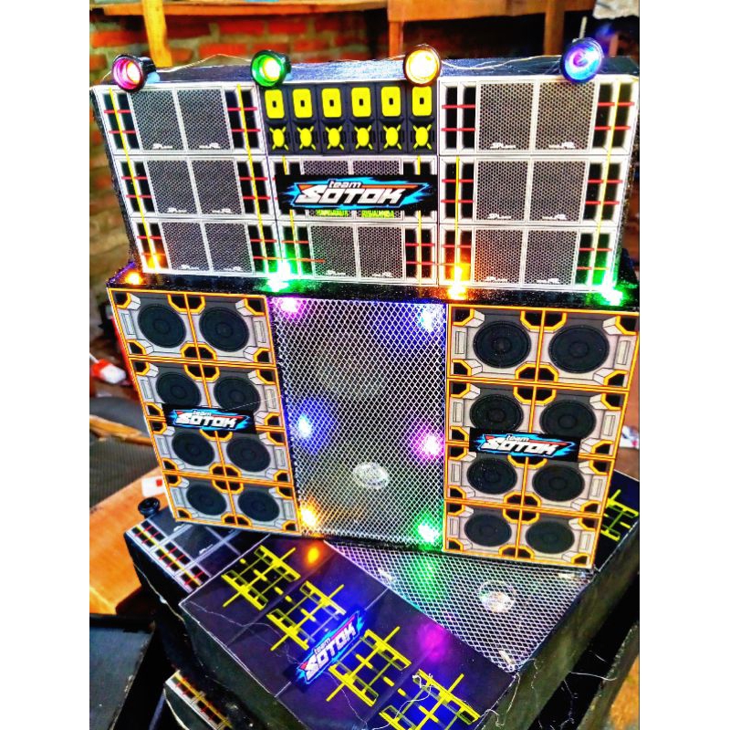 (COD) sound system miniatur siap bunyi full lighting