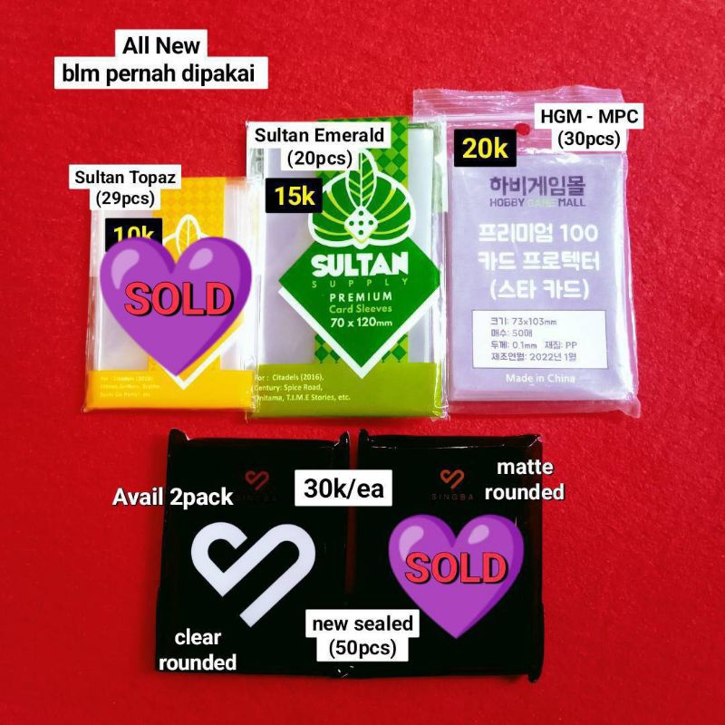Inner Sleeve Photocard Singba, MPC HGM & Sultan Emerald
