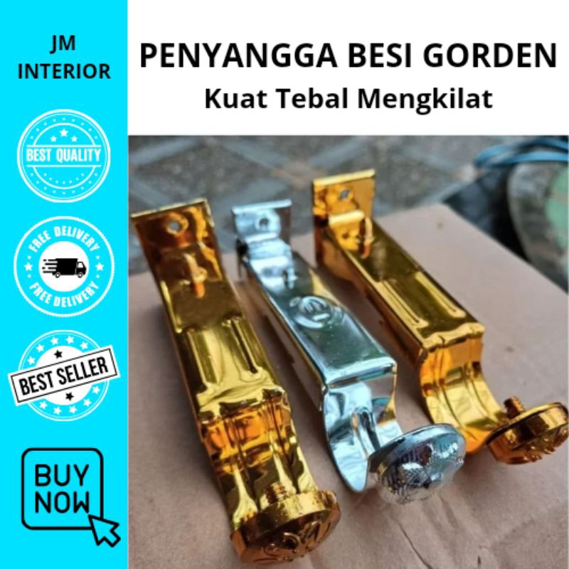 kaki Bracket Premium Tozan Tebal Untuk Penyangga Batang Gorden Bahan Besi Penyangga Batang Gorden Be