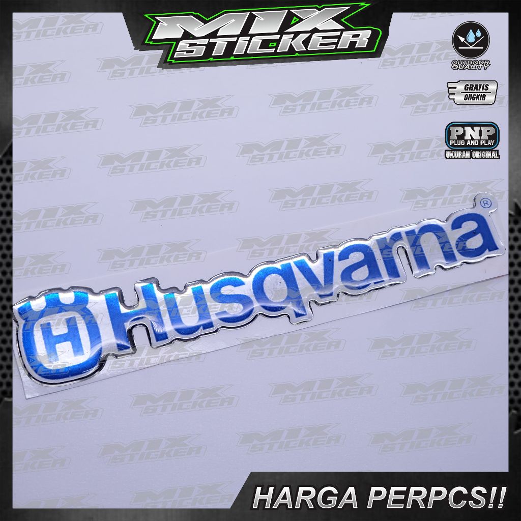 Emblem logo husqvarna / emblem timbul husqvarna / sticker husqvarna / stiker logo husqvarna / emblem