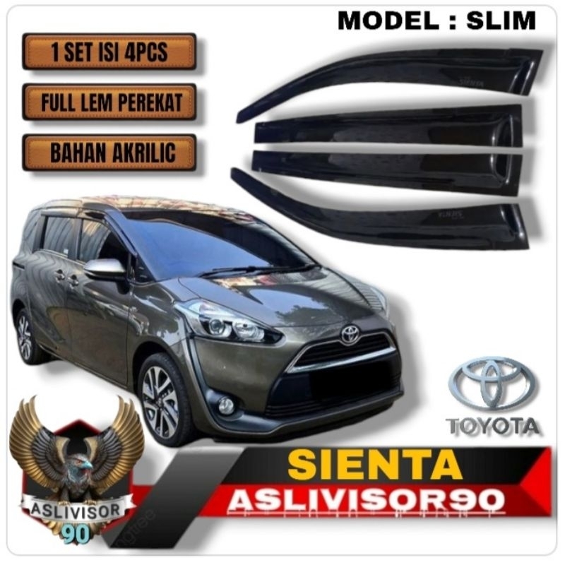 Talang Air Toyota SIENTA Thn 2016 - 2022 Model Slim Premium Quality