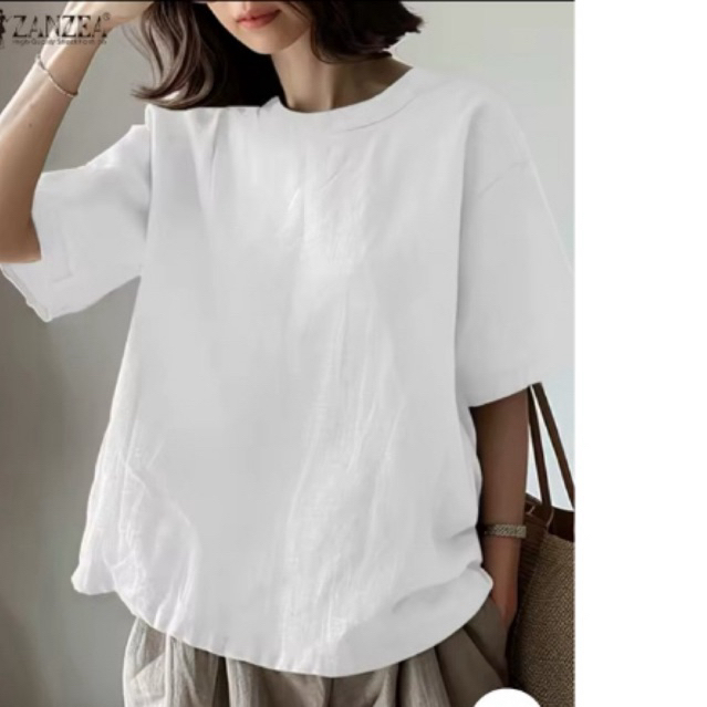 atasan, kemeja wanita import oversized polos putih, kemeja korea serut, atasan wanita gaya casual