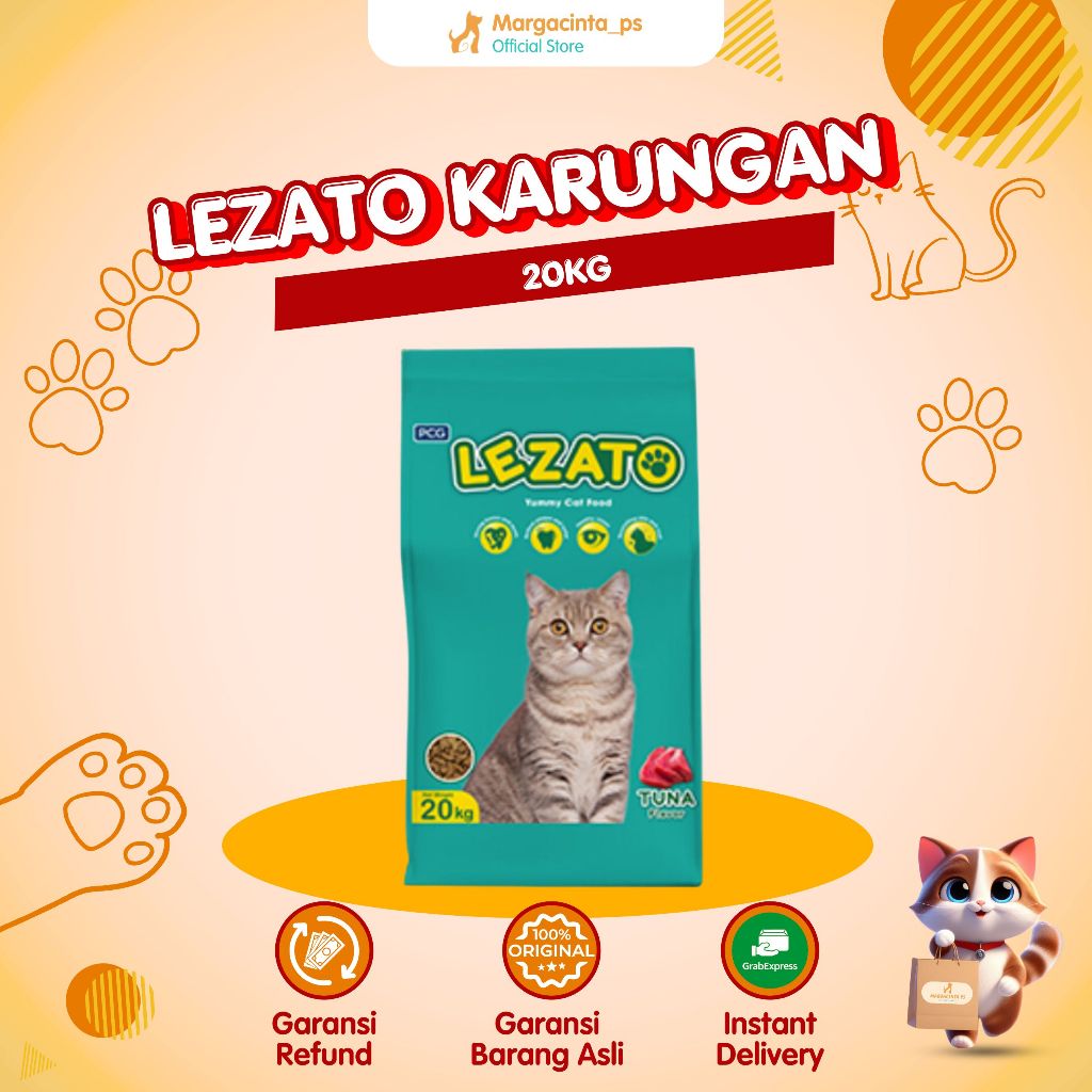 Makanan Kucing Kering LEZATO TUNA ADULT 20 SAK Karungan