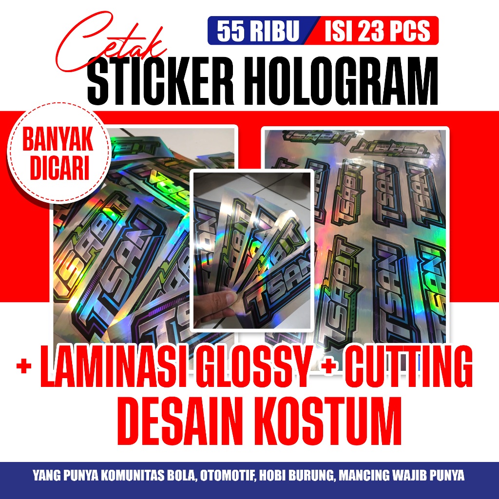 

BANYAK DICARI Cetak Stiker Hologram, Desain Suka-suka, isi 23 pcs