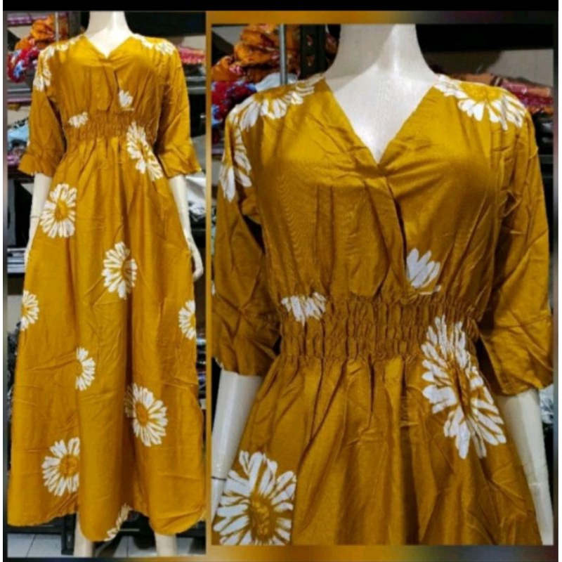 Dress moza Lengan motif