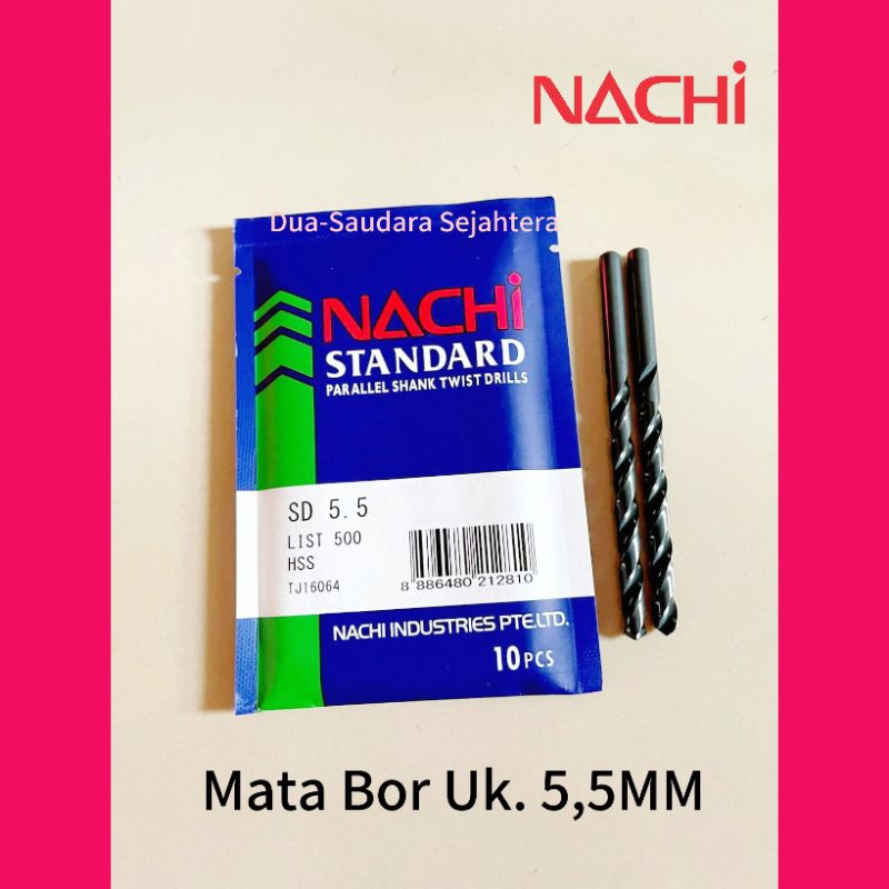 NACHI 5.5 MM MATA BOR BESI HSS - Mata bor besi Nachi 5,5 MM