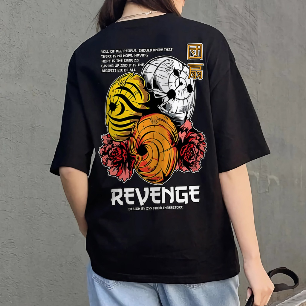 THREESTORE T SHIRT X OBITO - BAJU DISTRO KEKINIAN PRIA WANITA OBITO - BAJU ANIME KEREN