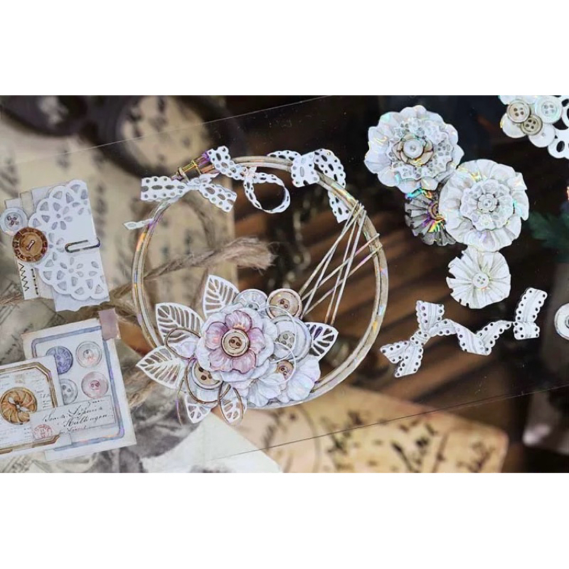 

(Kiricart) TimeGrid Lolita Accessories HOLOGRAM PET Sticker Aesthetic / Journaling / Scrapbooking / DIY / Art and Craft