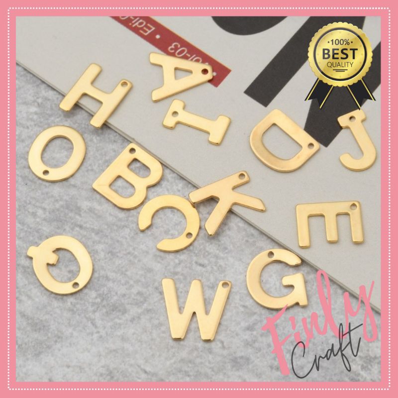 1 PCS BANDUL HURUF STAINLESS STEEL MAINAN KALUNG TITANIUM LIONTIN HURUF TITANIUM BANDUL KALUNG HURUF