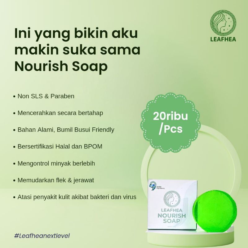 sabun LEAFHEA multifungsi aman untuk semu jenis kulit Halal dan BPOM