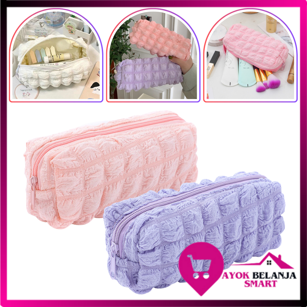 

ABS Tempat Pensil Puffy Aesthetic Kotak Pensil Sleting Lucu Warna Macaroon Aesthetic Crinkled Fufu Pouch Tempat Pensil Bulu Bentuk Bantal Kotak Cute Pillow Make Up Pouch Organizer Travel Kapasitas Besar