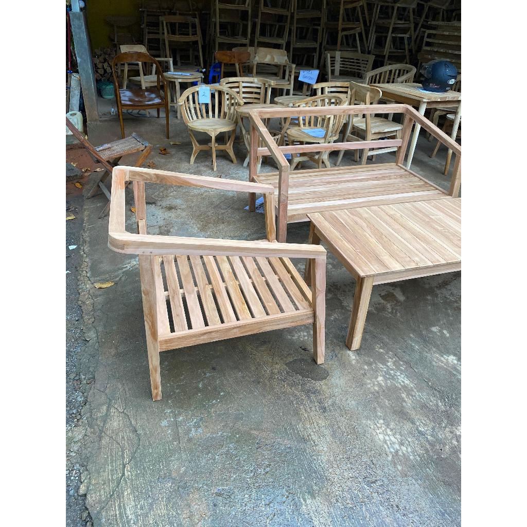 Sofa jati 1 set / sofa minimlais 1 set / sofa kayu jati / sofa keren / sofa terlaris / sofa jati rek