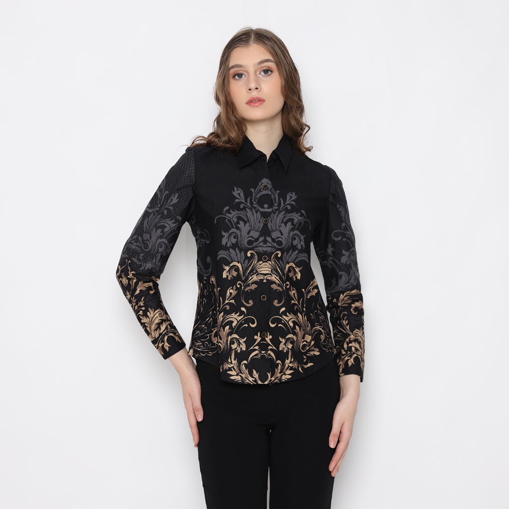 LUIGI RICCIO Kemeja Batik Wanita Couple Acara Kerja Kantor Kuliah Casual New Series Limited Edition