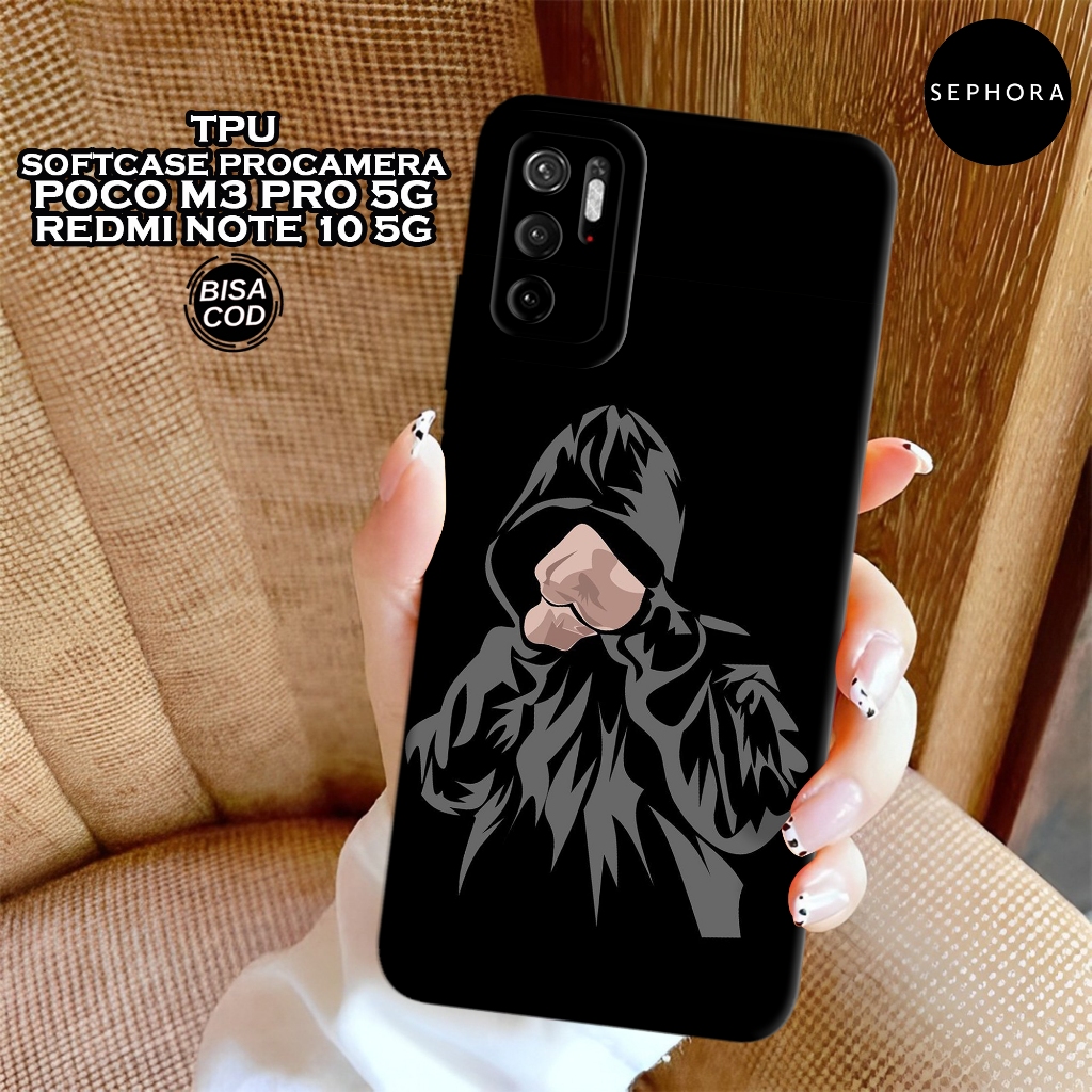 Case POCO M3 PRO 5G - Fashion Case Hitam - Softcase POCO M3 PRO 5G - Case Pro Camera - Casing POCO M