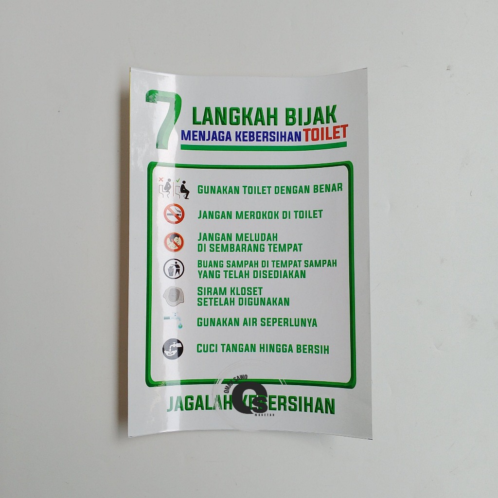 

Stiker 7 Langkah Bijak Menjaga Kebersihan Toilet - Jagalah Kebersihan - Stiker Kamar Mandi/ WC