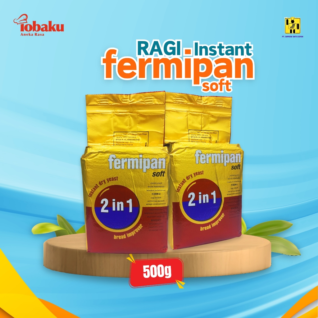 

Fermipan 2in1 Instant Dry Yeast Soft Bread Improver Ragi Kering 500g