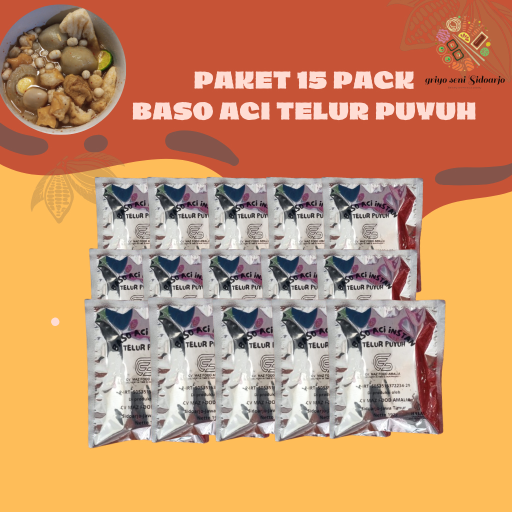 

BASO ACI INSTAN TELUR PUYUH MAZFOOD PAKET 15 PACK
