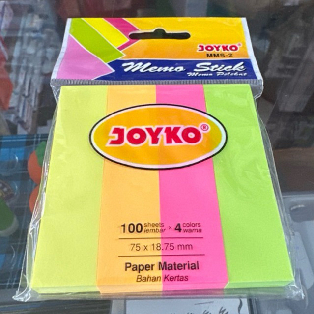 

( 1 pack ) Memo stick Mms2 / Stik Note / Sticky Notes / Pelekat Stiker warna Neon MMS-2 / MMS 2 Joyko