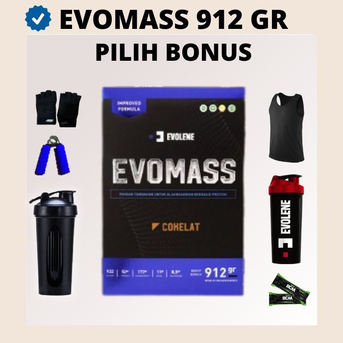 Evomass Evo Mass Vanila 2 LBS - Penambah massa otot - Suplemen penambah berat badan Evolene